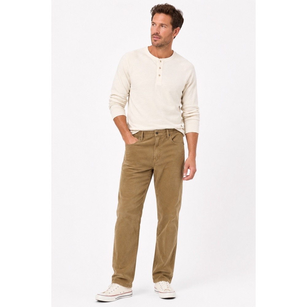Gap Men's Khaki Corduroy Pants 38x32 Straight Stretch Casual Vintage Core EUC